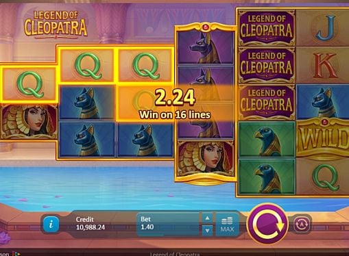 Выигрышная комбинация на линии в автомате Legend of Cleopatra