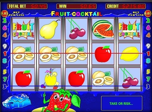 Слот Fruit Cocktail - линии выигрышей Линии выигрышей в слоте Fruit Cocktail