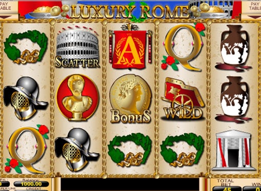 Бонусы и дикие символы игрового аппарата Luxury Rome