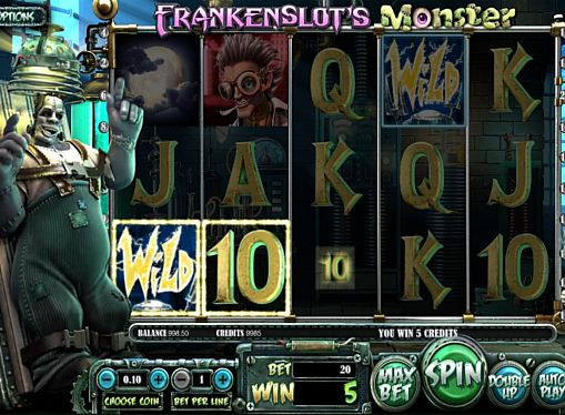 Призовая комбинация на линии в игровом автомате Frankenslot's Monster