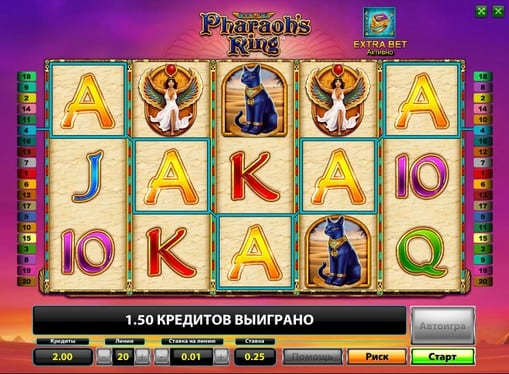 Выигрышная комбинация на онлайн слоте Pharaohs Ring