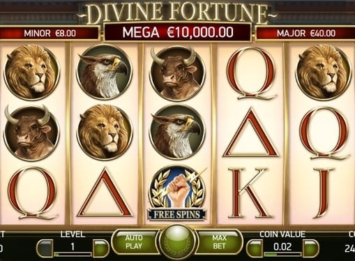Фриспины онлайн аппарата Divine Fortune