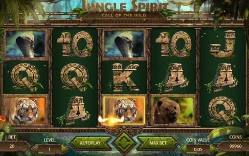 Выигрышная комбинация в слоте Jungle Spirit: Call of the Wild