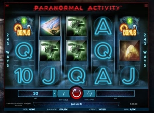 Символы игрового автомата Paranormal Activity
