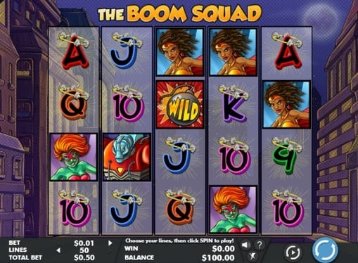 Выигрышная комбинация онлайн аппарата The Boom Squad