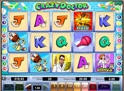 Символы игрового автомата Crazy Doctor