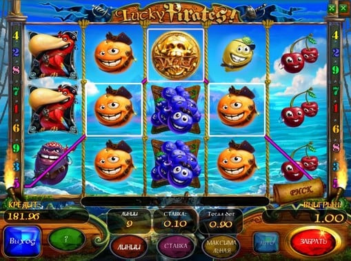 Выигрышная комбинация в слоте Lucky Pirates