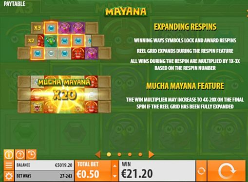 Описание респинов в слоте Mayana 